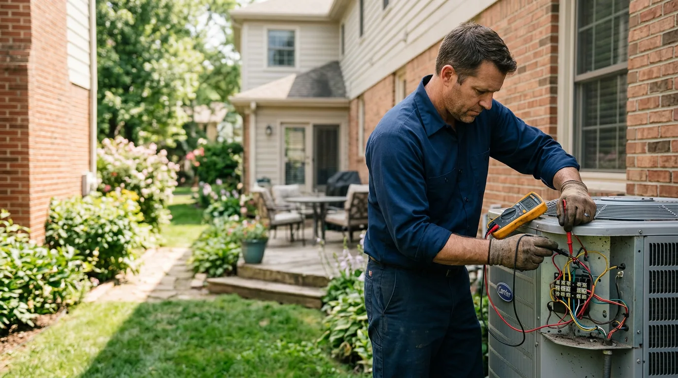 HVAC technician working near Bartlett, KS